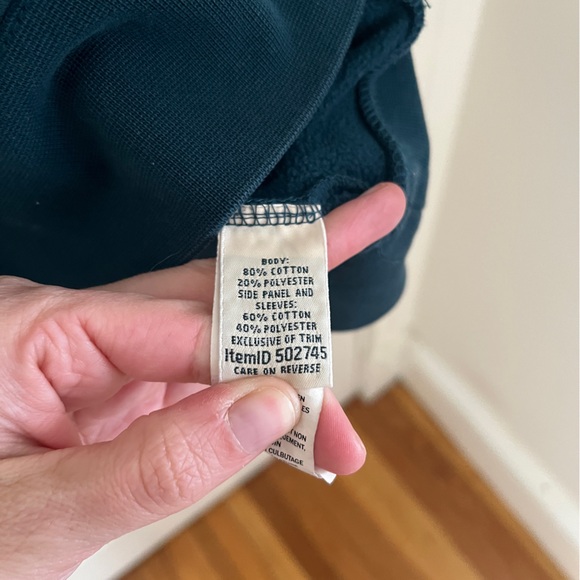 L.L. Bean EUC Women’s Teal Quilted Quarter Zip Sweatshirt Sz M - Picture 4 of 6